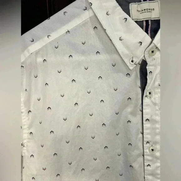 7 Diamond Men’s Suden Impact Short Sleeve Button-Up Shirt/White-SZ Large - Picture 6 of 8